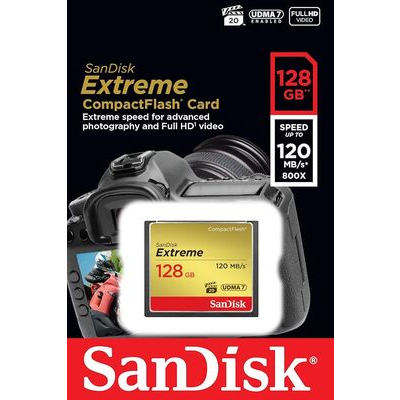 imagem do produto Carto Sandisk CF 128GB Extreme 120MB/s - Sandisk