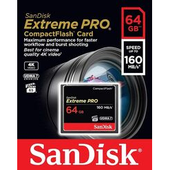 imagem de Cartão Sandisk CF 64GB Extreme Pro 160MB/s  - Sandisk