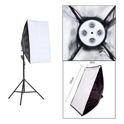 imagem do produto Softbox 50x70cm C/ Soquete Quadruplo Bivolt Para Kit Estdio - Greika